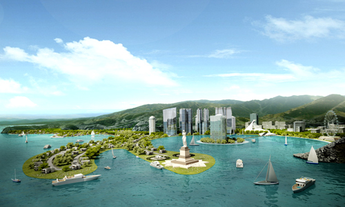 Bãi biển trong xanh gần dự án