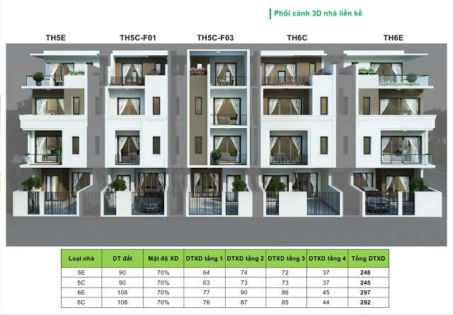 Cảnh quan khu vực trung tâm với cây xanh