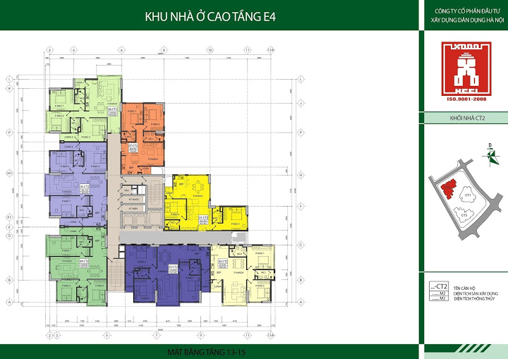 Mặt bằng thiết kế tầng 22 tòa CT1