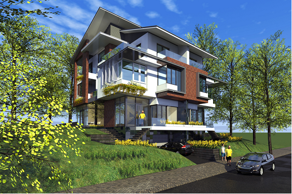 Phối cảnh biệt thự song lập tại Bình Đức Tiến