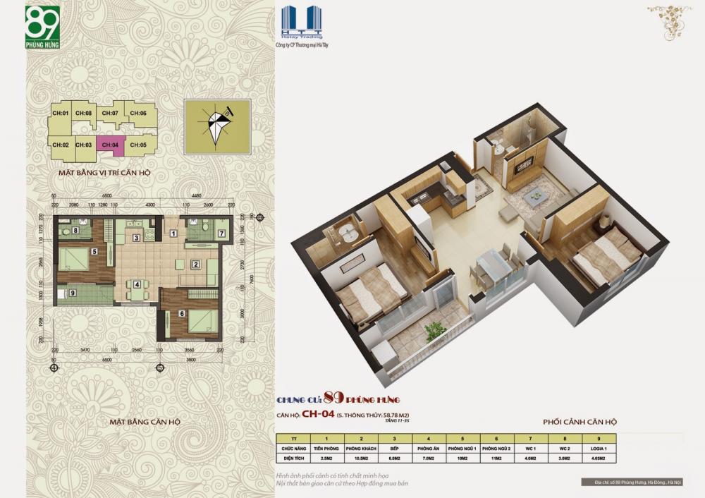 Mặt bằng thiết kế điển hình từ tầng 11-22