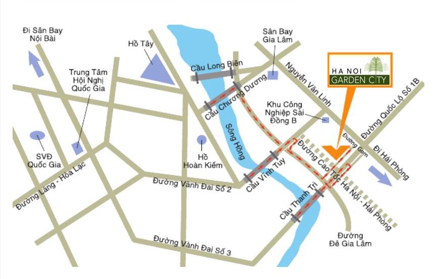 Vị trí dự án Hà Nội Garden Villa trên bản đồ