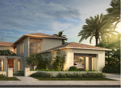 Một góc ngoại thất biệt thự với ánh sáng tự nhiên