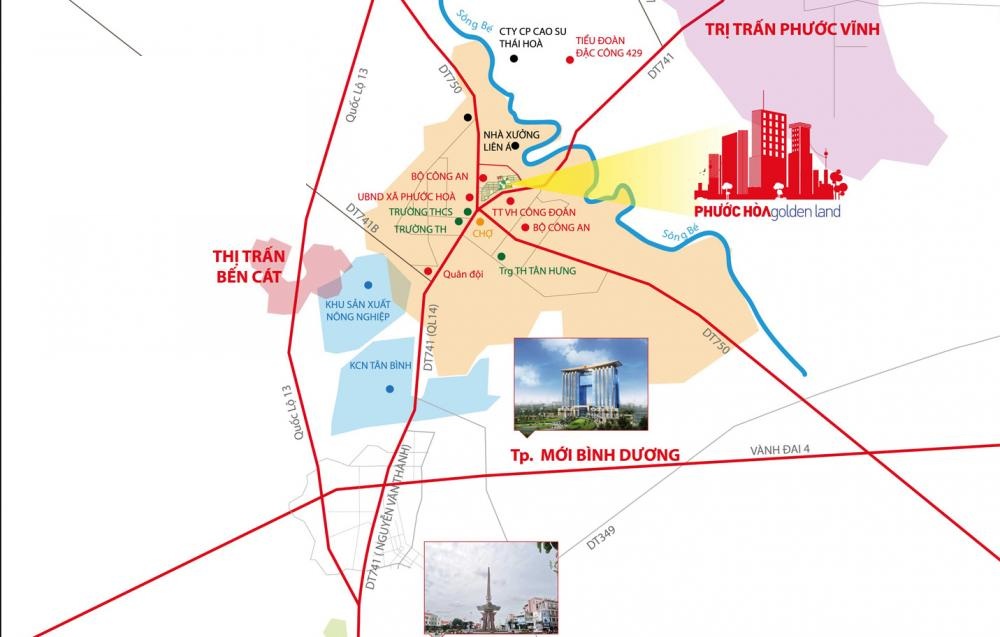 Sơ đồ vị trí Khu đô thị Phước Hòa GoldenLand