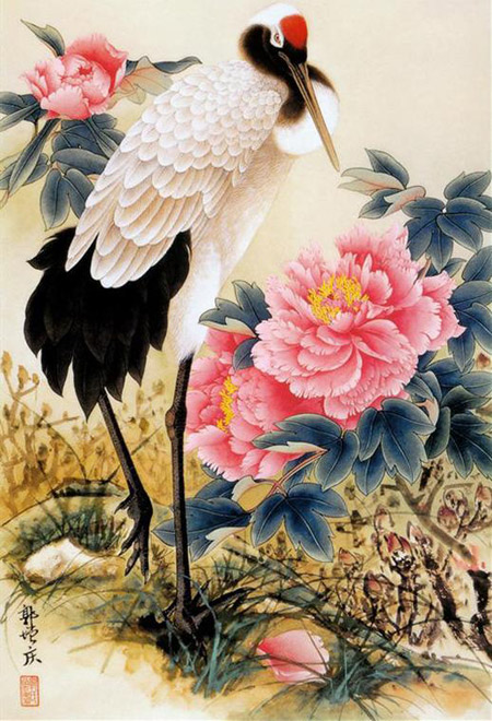 Tranh phong thủy hình hoa mẫu đơn sẽ mang lại sự may mắn, cát tường tranh phong thủy