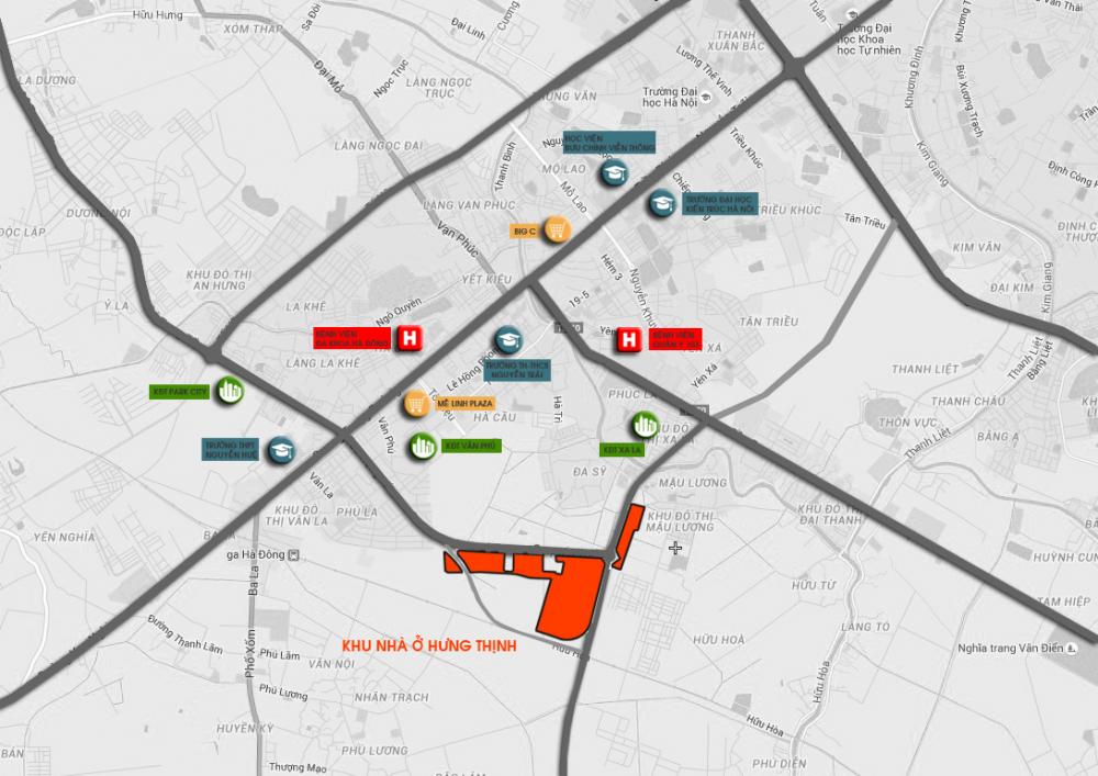 Bản đồ vị trí Khu nhà ở Hưng Thịnh