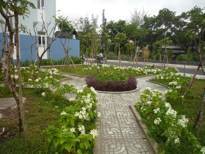 Phối cảnh khu nhà ở Z751B với cây xanh và cảnh quan