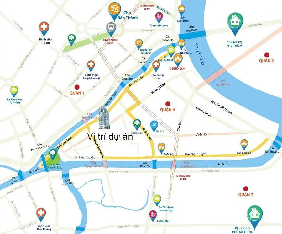 Vị trí đắc địa của dự án bên bờ sông Sài Gòn