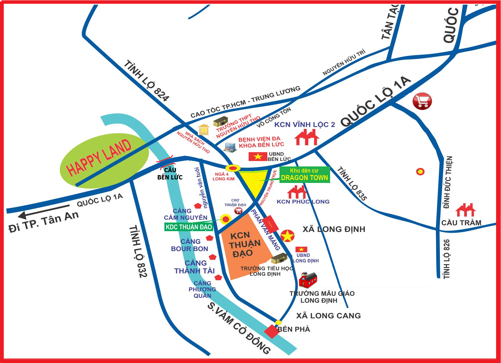 Vị trí dự án Dragon Town trên bản đồ giao thông khu vực