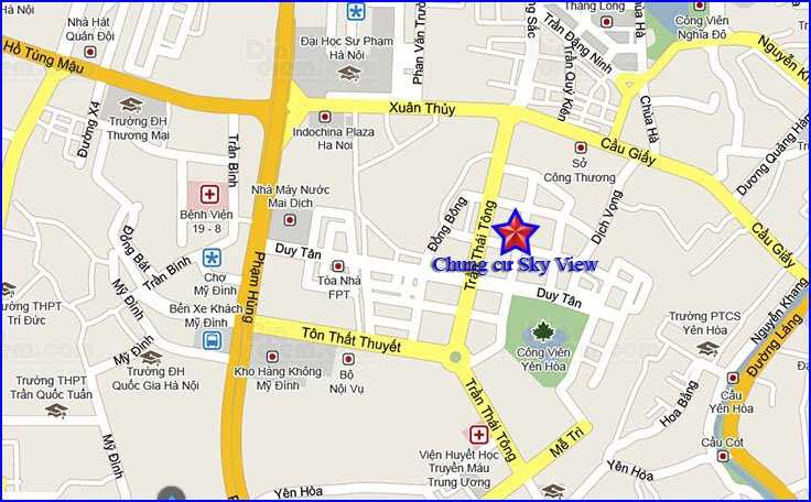 Sơ đồ vị trí dự án SkyView Trần Thái Tông