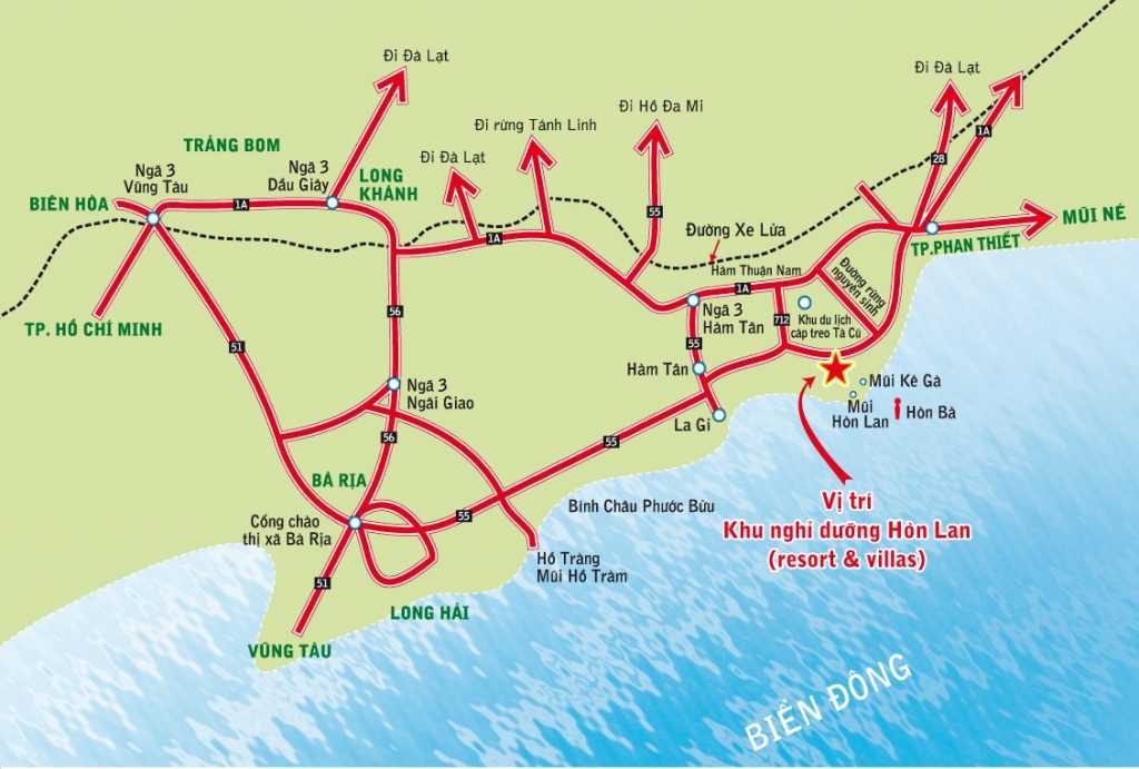 Sơ đồ vị trí La Perla Villas Resort tại Hàm Thuận Nam
