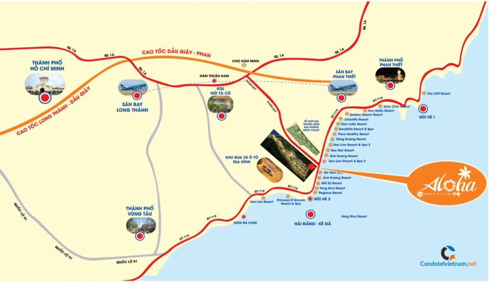 Bản đồ vị trí dự án Aloha Beach Village