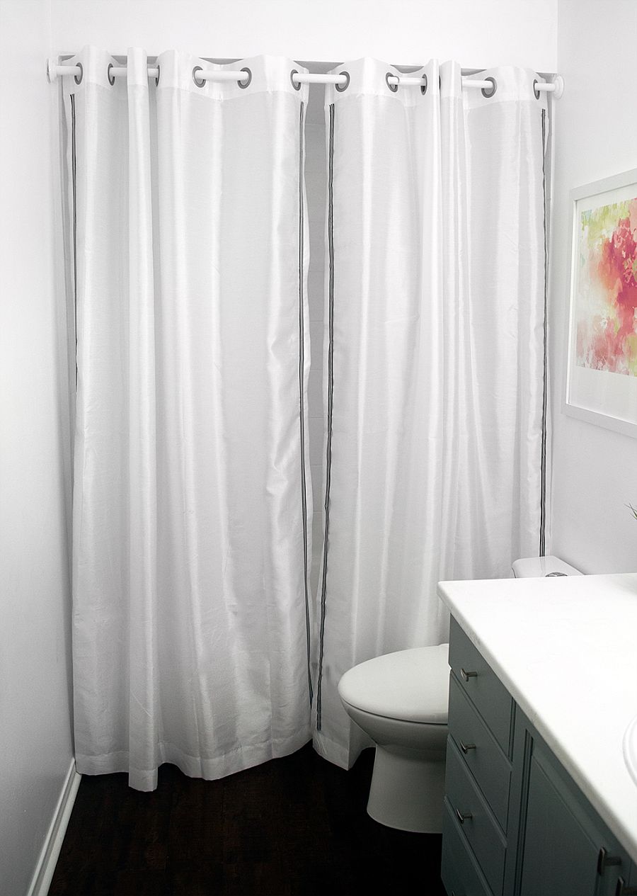 Một viền may khác màu rèm là cách đơn giản để căn phòng không còn đơn điệu mẫu phòng tắm đẹp