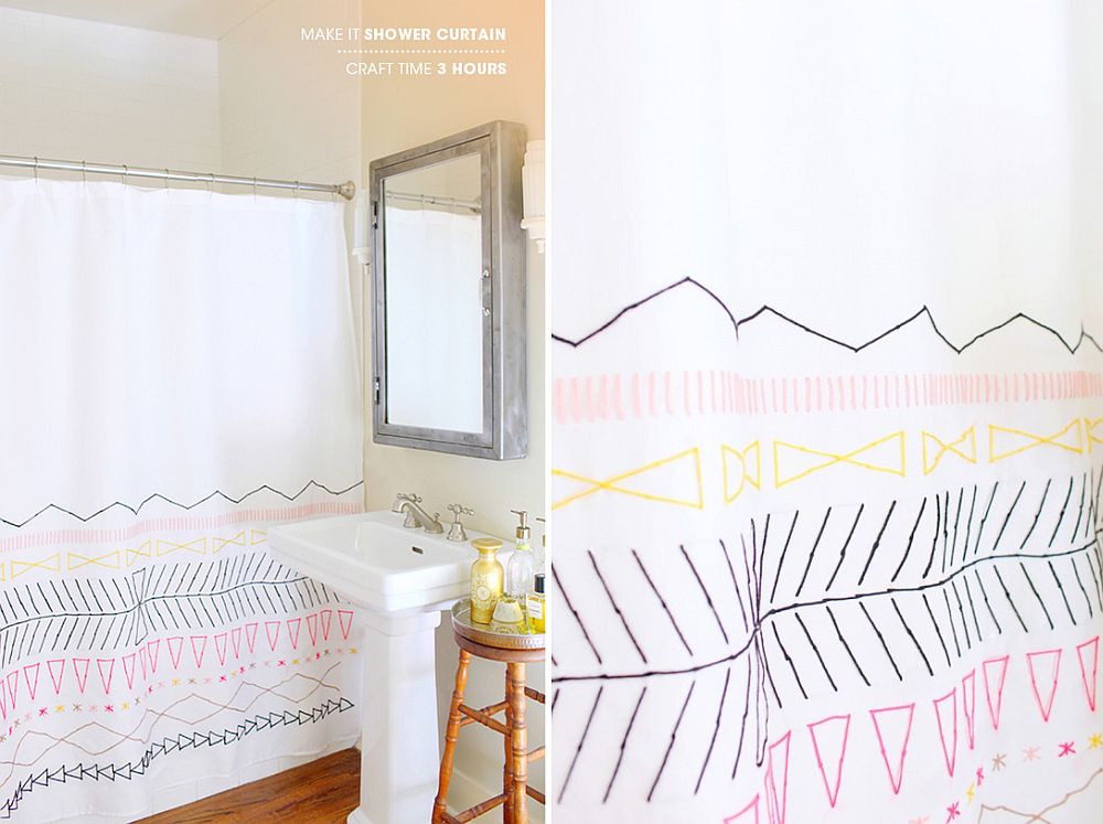 Họa tiết hình học cho phòng tắm ấn tượng hơn đồ nội thất phòng tắm