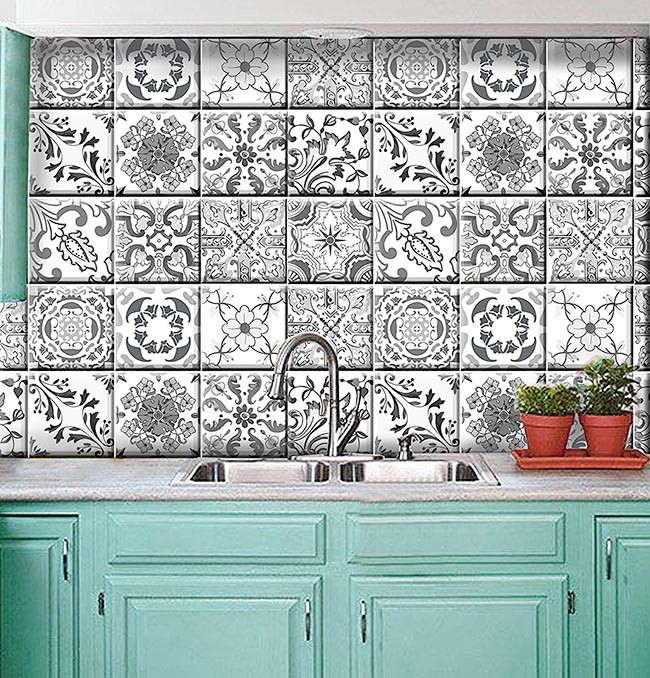 Loại giấy họa tiết màu đen trắng này rất thích hợp với khu vực nhà bếp giấy họa tiết màu đen trắng