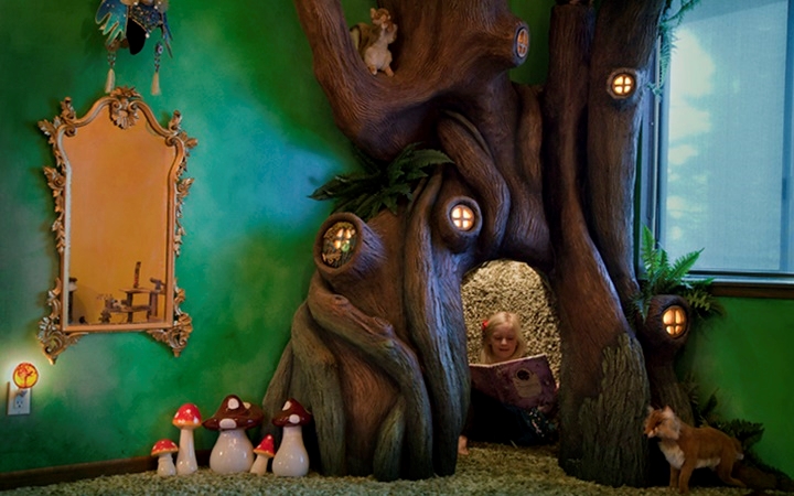 Một khu vườn cổ tích ngay trong phòng ngủ sẽ khiến trẻ thích mê phòng ngủ độc đáo