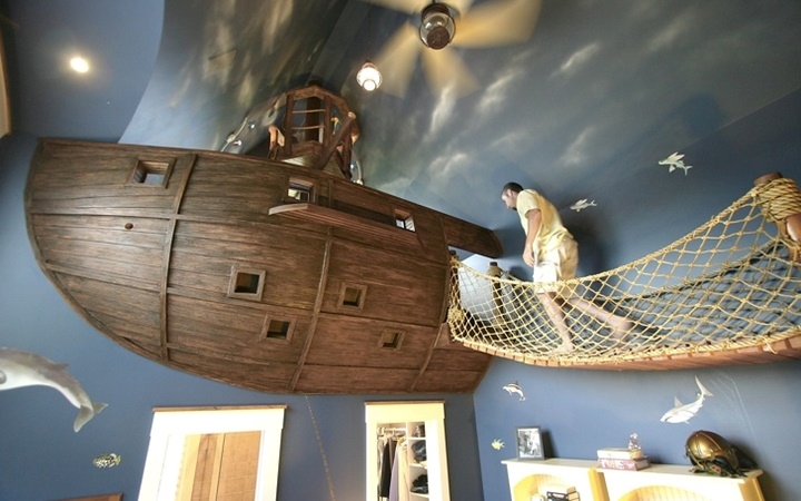 Mẫu giường ngủ này là thiết kế hoàn hảo dành cho những ai đam mê thám hiểm đại dương Giường ngủ đẹp