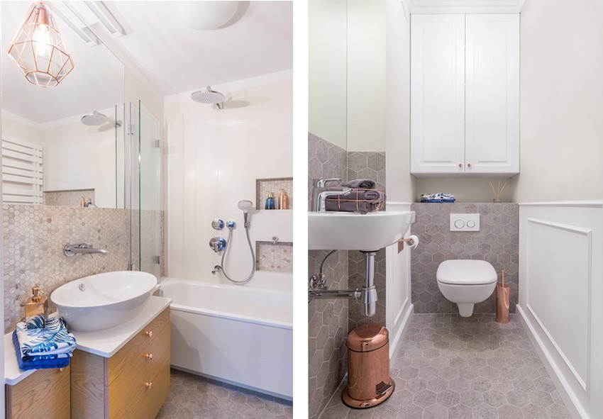 Hình ảnh nhà tắm sạch sẽ, hiện đại căn hộ cổ điển đậm chất Ba Lan