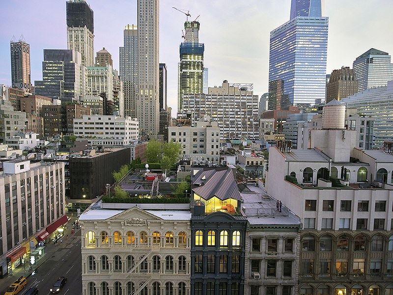 Ảnh chụp tòa nhà Stealth Building (TP. New York) nhìn từ trên cao Stealth Building