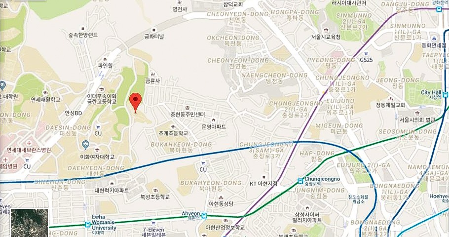 Ảnh chụp vị trí của ngôi trường trên bản đồ kiến trúc nổi bật