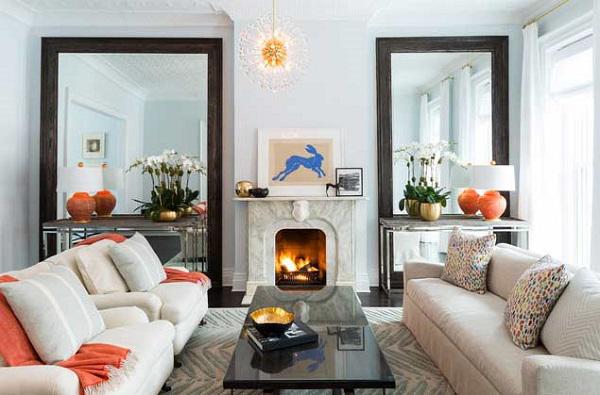 Gương trang trí có thể giúp phòng khách nhỏ như được nhân đôi diện tích mẹo trang trí nhà nhỏ