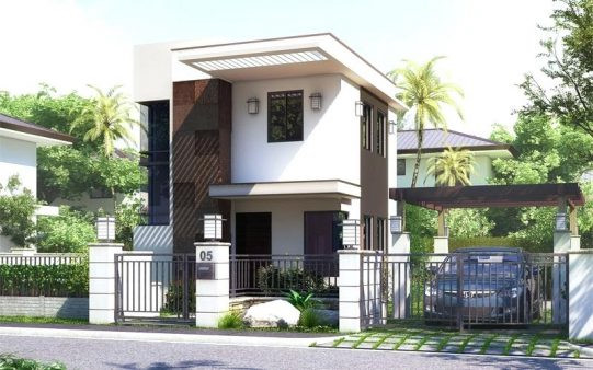 mẫu nhà mái bằng 2 tầng 3 phòng ngủ