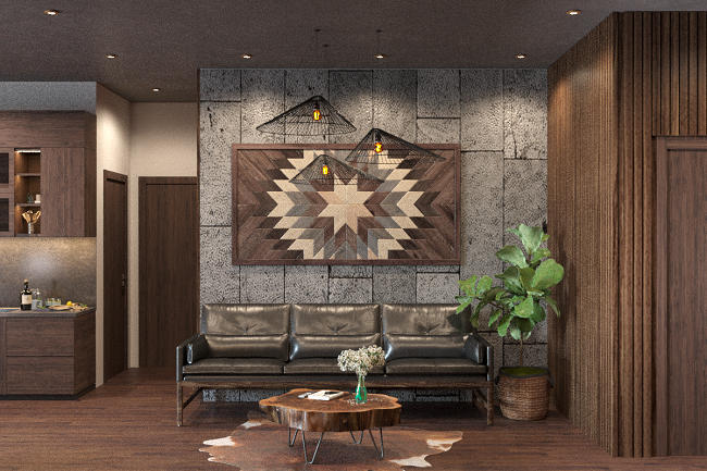 Tư vấn thiết kế nội thất căn hộ 88m2 theo phong cách Rustic