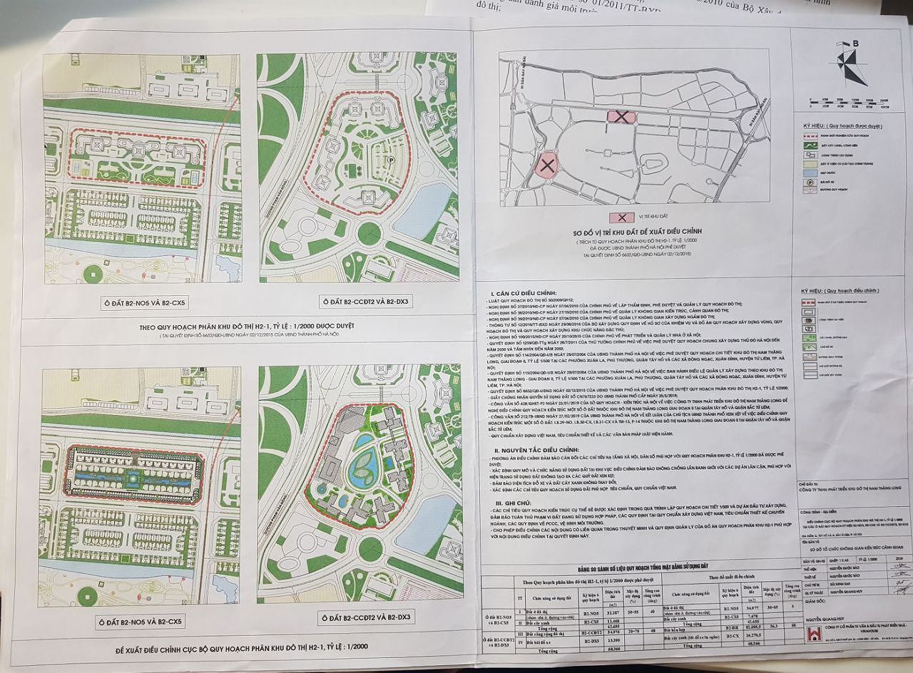 Giữ nguyên quy hoạch khu đô thị Ciputra, tỷ lệ 1/500