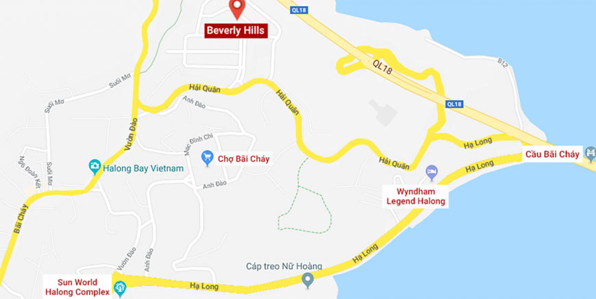 Sơ đồ vị trí dự án Beverly Hills Hạ Long