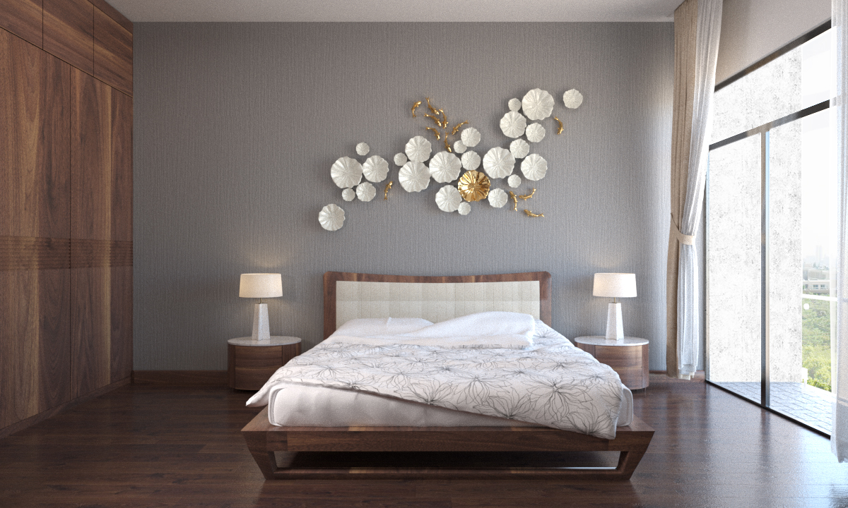 Phòng ngủ có diện tích vừa phải nhưng thoáng đãng, ngập tràn ánh sáng. phòng ngủ