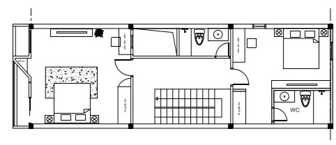 Sơ đồ bố trí mặt bằng tầng 2. Sơ đồ bố trí mặt bằng tầng 2