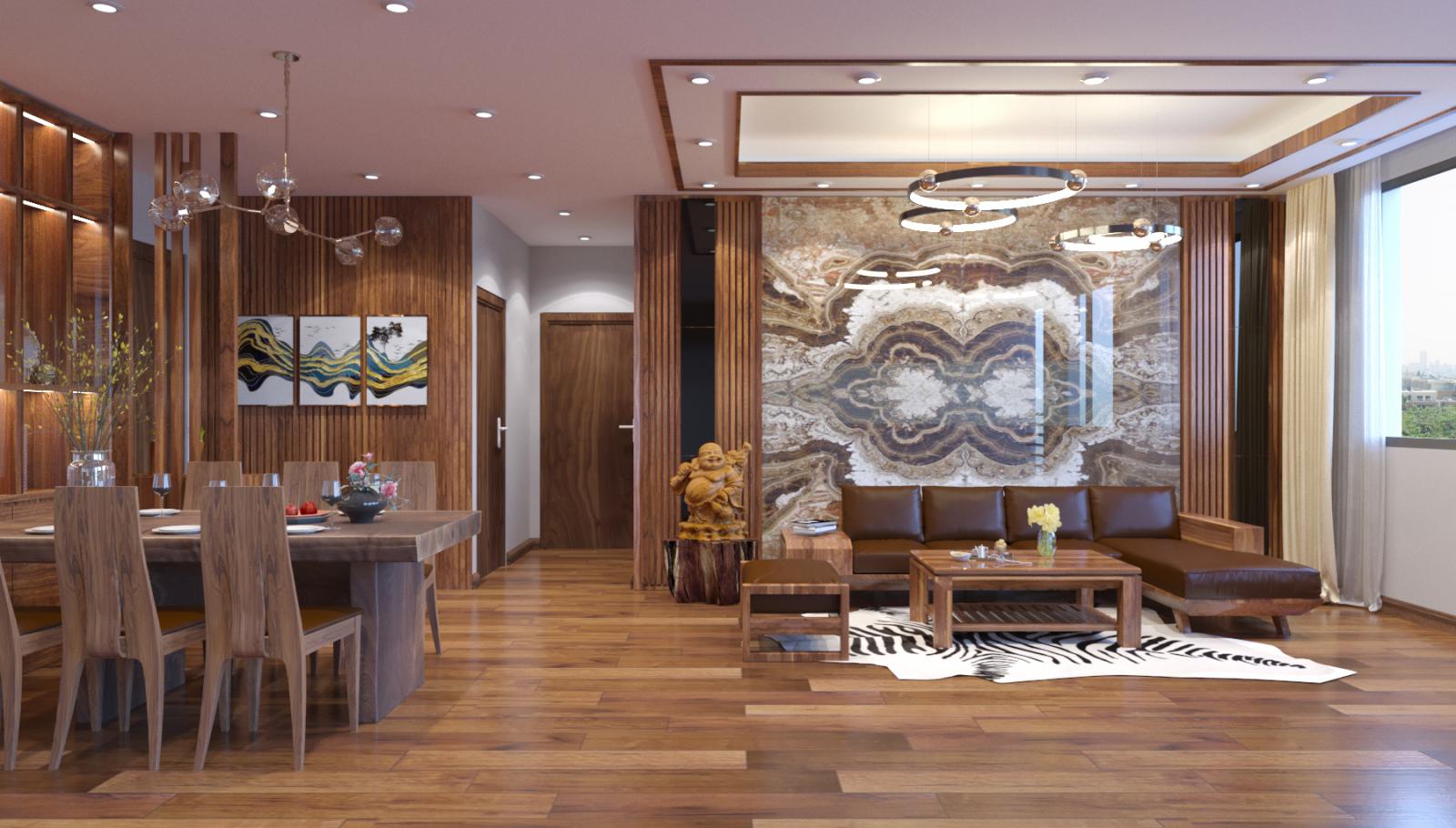 Thiết kế căn hộ 3 phòng ngủ theo phong cách sang trọng, hiện đại