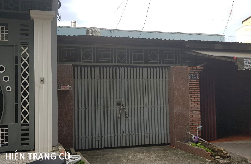 Cổng nhà cũ trước khi cải tạo. cổng nhà cũ