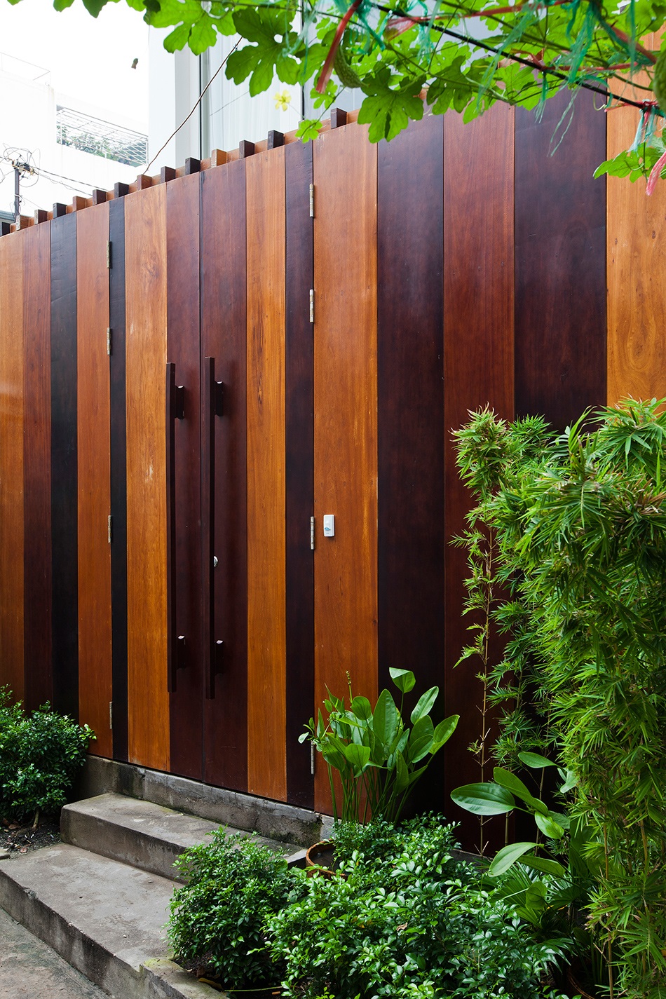 Cổng nhà ấn tượng và bắt mắt. cổng gỗ