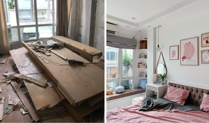 Xem chồng trẻ tự tay cải tạo phòng ngủ 15m2 với chi phí chỉ 25 triệu đồng
