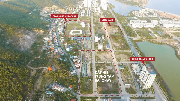 khu phân lô dự án nhìn từ trên cao