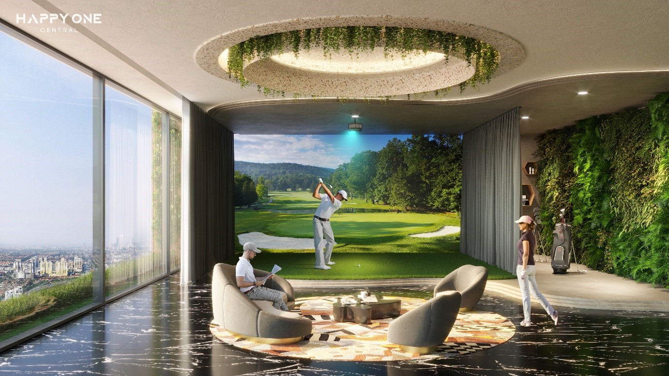 hai người đàn ông và người phụ nữ chơi golf