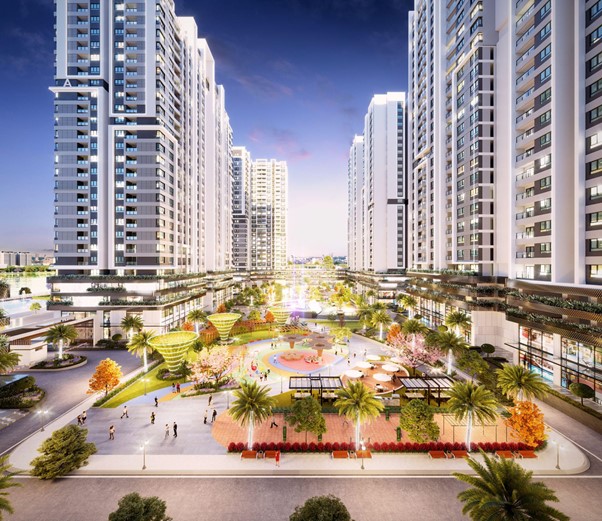 hi phân khu Shopping Mall với 4 tầng thương mại, 60 shophouse tiếp cận 4 mặt tiền lớn khu đô thị Bình Nguyên này đi vào vận hành, sẽ góp phần giúp khu vực trở nên sôi động, sầm uất hơn toà nhà cao tầng, ở giữa có khuôn viên