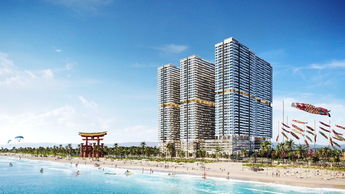 toà nhà cao tầng nằm ven biển