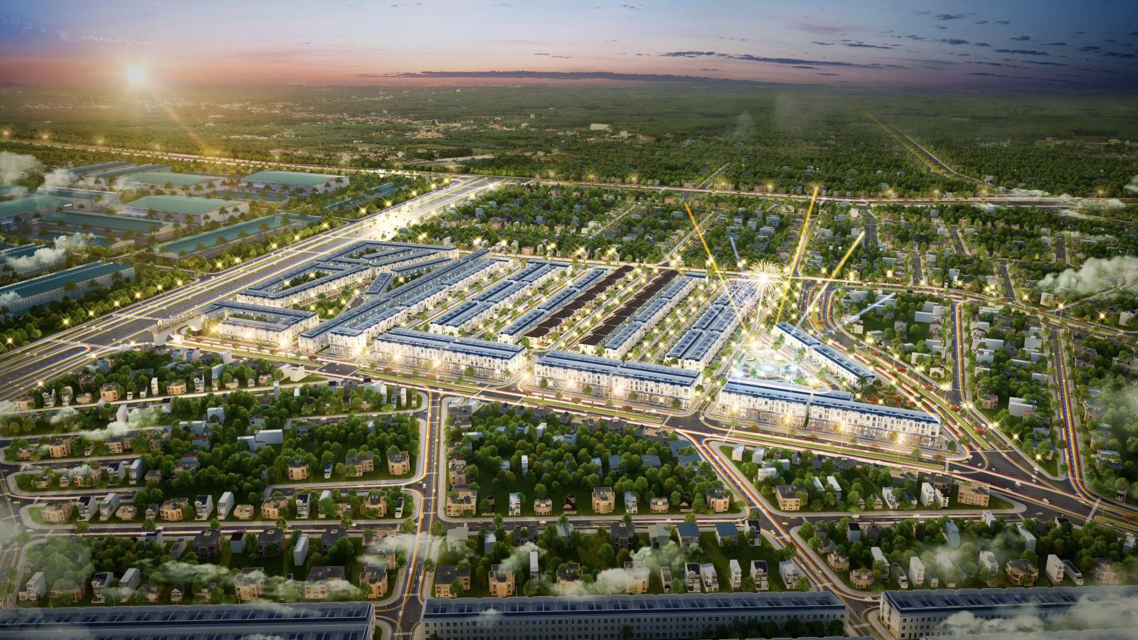 khu đô thị nhìn từ trên cao