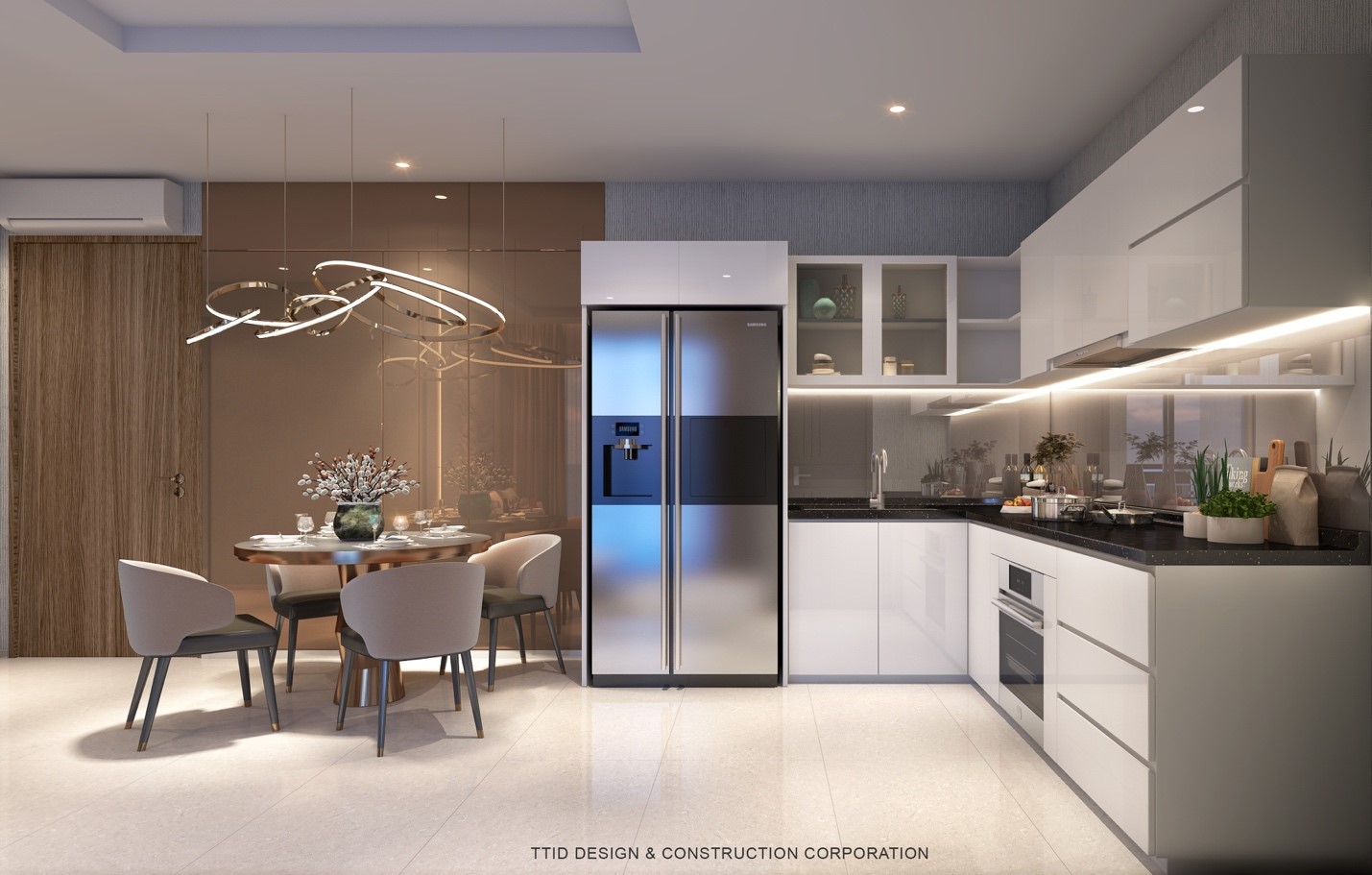 A kitchen with white cabinetsDescription automatically generated with low confidence