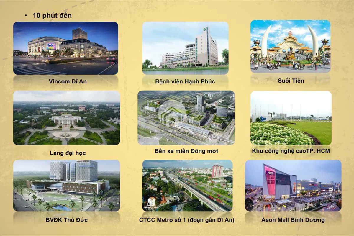 Bản đồ vị trí Đông Hưng Residences Dĩ An và các khu vực lân cận