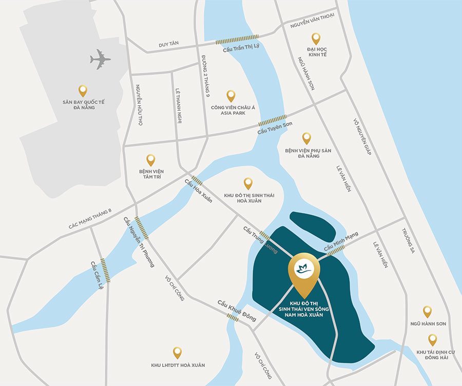 Bản đồ vị trí khu đô thị Nam Hòa Xuân