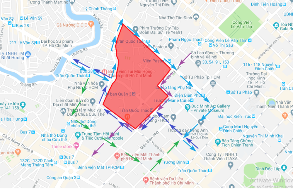 Quận 3 tọa lạc tại vị trí trung tâm TP.HCM