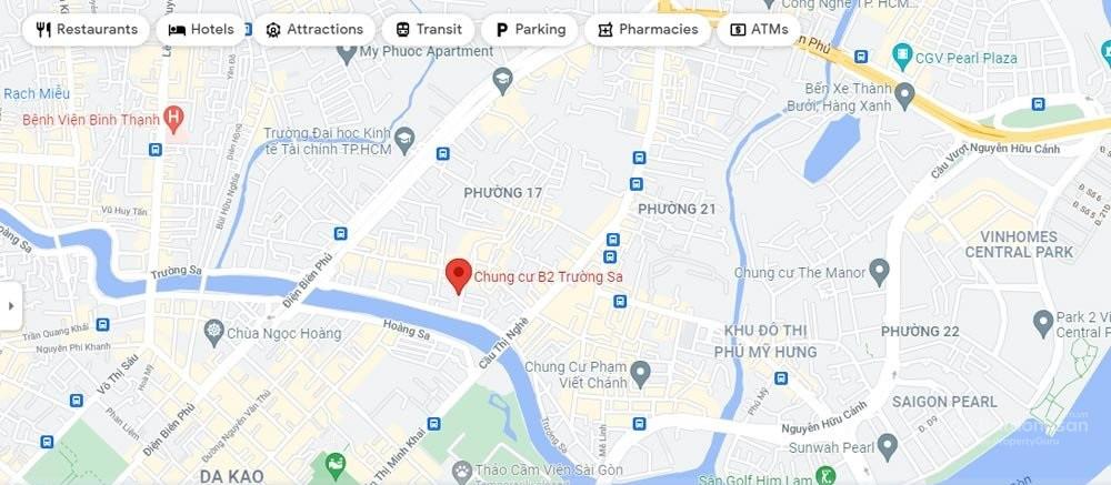 Hình ảnh phối cảnh vị trí dự án Căn hộ B2 Trường Sa