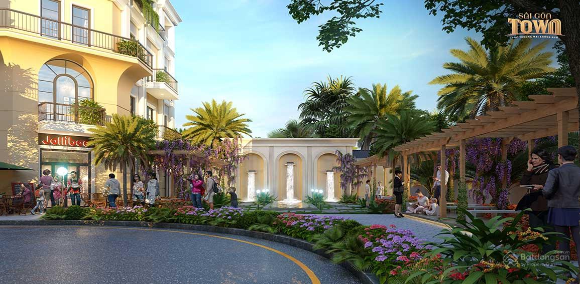 Chi tiết mặt tiền shophouse Sài Gòn Town