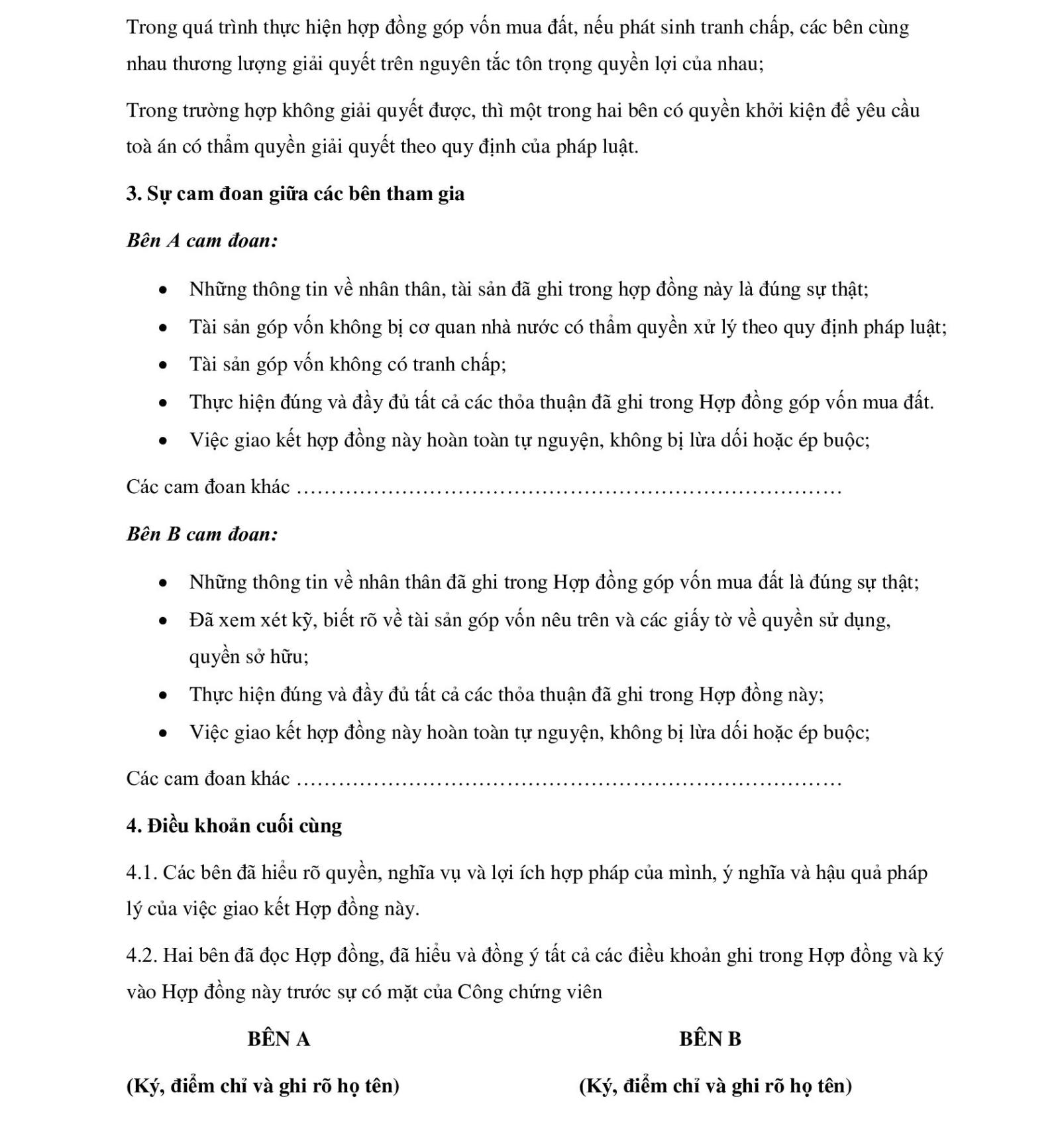 Mẫu hợp đồng góp vốn cho nhiều nhà đầu tư, trang 2
