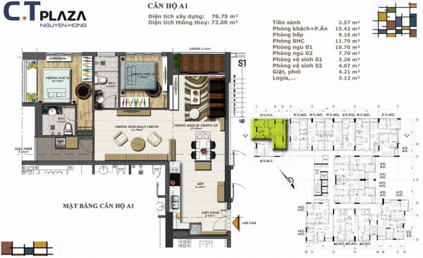 Ảnh căn hộ mẫu 6 tại C.T Plaza Nguyên Hồng