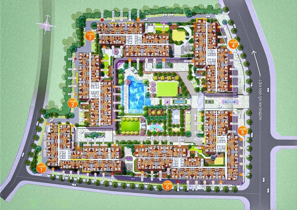 mặt bằng điển hình akari city