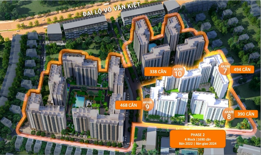 mặt bằng akari city giai đoạn 2